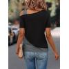 imageSOLY HUX Womens Color Block Tee Cold Shoulder Short Sleeve T Shirts TopsBlack and Grey