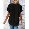imageSOLY HUX Womens Contrast Lace T Shirt Short Sleeve Round Neck Casual Tee TopsPlain Black