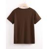 imageSOLY HUX Womens Cute Graphic Tees Cartoon Casual Summer Tops Short Sleeve T ShirtsCoffee Brown