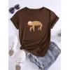 imageSOLY HUX Womens Cute Graphic Tees Cartoon Casual Summer Tops Short Sleeve T ShirtsCoffee Brown
