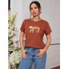 imageSOLY HUX Womens Cute Graphic Tees Cartoon Casual Summer Tops Short Sleeve T ShirtsRust Brown