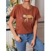 imageSOLY HUX Womens Cute Graphic Tees Cartoon Casual Summer Tops Short Sleeve T ShirtsRust Brown