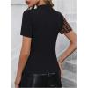 imageSOLY HUX Womens Elegant TShirts Short Sleeve Crew Neck Casual Business Tee Houndstooth TopsBrown and Black