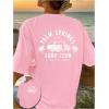 imageSOLY HUX Womens Graphic Tees Car Letter Print Half Sleeve Oversized T Shirt Loose Summer TopsPink Letter
