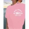 imageSOLY HUX Womens Graphic Tees Car Letter Print Half Sleeve Oversized T Shirt Loose Summer TopsPink Letter