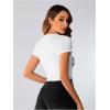 imageSOLY HUX Womens Graphic Tees Summer Figure Print Short Sleeve T Shirts Crop TopWhite