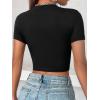 imageSOLY HUX Womens Graphic Tees Y2k Crop Top Short Sleeve T Shirt Tee Summer TopsBlack Letter Graphic