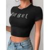 imageSOLY HUX Womens Graphic Tees Y2k Crop Top Short Sleeve T Shirt Tee Summer TopsBlack Letter Graphic