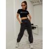 imageSOLY HUX Womens Graphic Tees Y2k Crop Top Short Sleeve T Shirt Tee Summer TopsBlack Letter Rhinestone