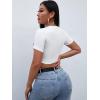 imageSOLY HUX Womens Graphic Tees Y2k Crop Top Short Sleeve T Shirt Tee Summer TopsWhite