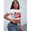 imageSOLY HUX Womens Graphic Tees Y2k Crop Top Short Sleeve T Shirt Tee Summer TopsWhite