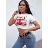 imageSOLY HUX Womens Graphic Tees Y2k Crop Top Short Sleeve T Shirt Tee Summer TopsWhite