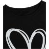imageSOLY HUX Womens Letter Print Graphic Tees Short Sleeve Tops Casual Summer T ShirtBlack White Heart