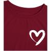 imageSOLY HUX Womens Letter Print Graphic Tees Short Sleeve Tops Casual Summer T ShirtBurgundy Heart