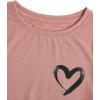 imageSOLY HUX Womens Letter Print Graphic Tees Short Sleeve Tops Casual Summer T ShirtDusty Pink Heart