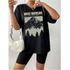 imageSOLY HUX Womens Oversized Graphic Tees Drop Shoulder Half Sleeve Loose Casual T Shirt TopsBlack Letter