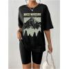 imageSOLY HUX Womens Oversized Graphic Tees Drop Shoulder Half Sleeve Loose Casual T Shirt TopsBlack Letter