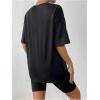 imageSOLY HUX Womens Oversized Graphic Tees Drop Shoulder Half Sleeve Loose Casual T Shirt TopsBlack Letter