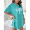 imageSOLY HUX Womens Oversized T Shirts Letter Print Casual Summer Tops Graphic Tees for WomenBlue Multi