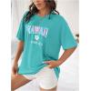 imageSOLY HUX Womens Oversized T Shirts Letter Print Casual Summer Tops Graphic Tees for WomenBlue Multi