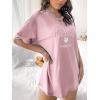 imageSOLY HUX Womens Oversized T Shirts Letter Print Casual Summer Tops Graphic Tees for WomenDusty Rose Letter