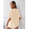 imageSOLY HUX Womens Oversized T Shirts Letter Print Casual Summer Tops Graphic Tees for WomenGraphic Khaki