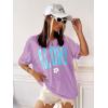 imageSOLY HUX Womens Oversized T Shirts Letter Print Casual Summer Tops Graphic Tees for WomenGraphic Lilac Purple