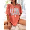 imageSOLY HUX Womens Oversized T Shirts Letter Print Casual Summer Tops Graphic Tees for WomenGraphic Orange