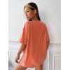 imageSOLY HUX Womens Oversized T Shirts Letter Print Casual Summer Tops Graphic Tees for WomenGraphic Orange
