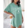 imageSOLY HUX Womens Oversized T Shirts Letter Print Casual Summer Tops Graphic Tees for WomenGreen Floral