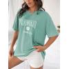 imageSOLY HUX Womens Oversized T Shirts Letter Print Casual Summer Tops Graphic Tees for WomenGreen Floral