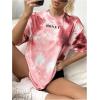 imageSOLY HUX Womens Oversized T Shirts Letter Print Casual Summer Tops Graphic Tees for WomenRed Letter