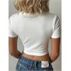 imageSOLY HUX Womens Y2K Tees Short Sleeve Cute Graphic Cherry Print Crop Tops Vintage Summer T ShirtsWhite Cherry