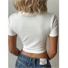 imageSOLY HUX Womens Y2K Tees Short Sleeve Cute Graphic Cherry Print Crop Tops Vintage Summer T ShirtsWhite Letter Cherry
