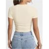 imageSOLY HUX Womens Y2K Vintage Graphic Tees Letter Printed Cropped Tee Short Sleeve Crop TShirtsBeige Letter