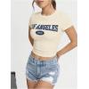 imageSOLY HUX Womens Y2K Vintage Graphic Tees Letter Printed Cropped Tee Short Sleeve Crop TShirtsBeige Letter