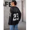 imageSOLY HUX Womens Y2k Jersey Shirts Oversized Mesh Number Graphic Tees V Neck Long Sleeve Blokette T Shirt TopsBlack Letter