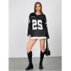 imageSOLY HUX Womens Y2k Jersey Shirts Oversized Mesh Number Graphic Tees V Neck Long Sleeve Blokette T Shirt TopsBlack Number