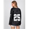 imageSOLY HUX Womens Y2k Jersey Shirts Oversized Mesh Number Graphic Tees V Neck Long Sleeve Blokette T Shirt TopsBlack Number