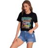 imageSOLY HUX Womens Car ampamp Letter Graphic Print TShirt Casual Summer Short Sleeve TopBlack Letter Printed Graphic