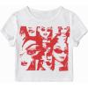 imageSOLY HUX Womens Graphic Tees Summer Figure Print Short Sleeve T Shirts Crop TopWhite Graphic