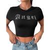 imageSOLY HUX Womens Graphic Tees Y2k Crop Top Short Sleeve T Shirt Tee Summer TopsBlack Letter Graphic