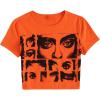 imageSOLY HUX Womens Graphic Tees Y2k Crop Top Short Sleeve T Shirt Tee Summer TopsOrange Figure