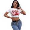 imageSOLY HUX Womens Graphic Tees Y2k Crop Top Short Sleeve T Shirt Tee Summer TopsWhite
