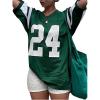 imageSOLY HUX Womens Jersey Shirts Number Graphic Tees Short Sleeve Crew Neck Loose Y2k TopsDark Green Letter