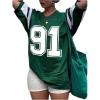 imageSOLY HUX Womens Jersey Shirts Number Graphic Tees Short Sleeve Crew Neck Loose Y2k TopsDark Green Number