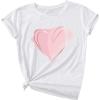 imageSOLY HUX Womens Letter Print Graphic Tees Short Sleeve Tops Casual Summer T ShirtWhite Pink Heart Graphic