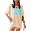 imageSOLY HUX Womens Oversized T Shirts Letter Print Casual Summer Tops Graphic Tees for WomenGraphic Khaki