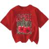 imageSOLY HUX Womens Vintage TShirt Short Sleeve Leopard Graphic Tees Crew Neck Streetwear ShirtsRed Graphic