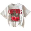 imageSOLY HUX Womens Vintage TShirt Short Sleeve Leopard Graphic Tees Crew Neck Streetwear ShirtsWhite Graphic
